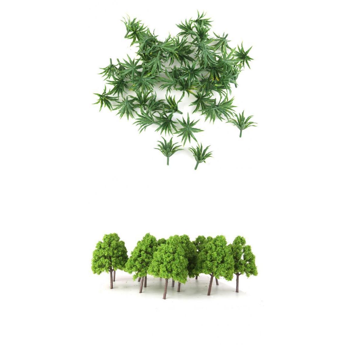 70x Green Plastic Tree Grass Model Train Railway Layout Scenery Decoration