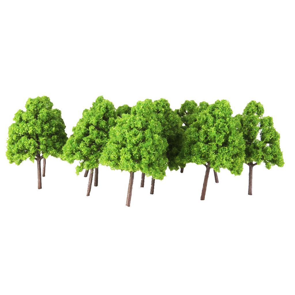 70x Green Plastic Tree Grass Model Train Railway Layout Scenery Decoration