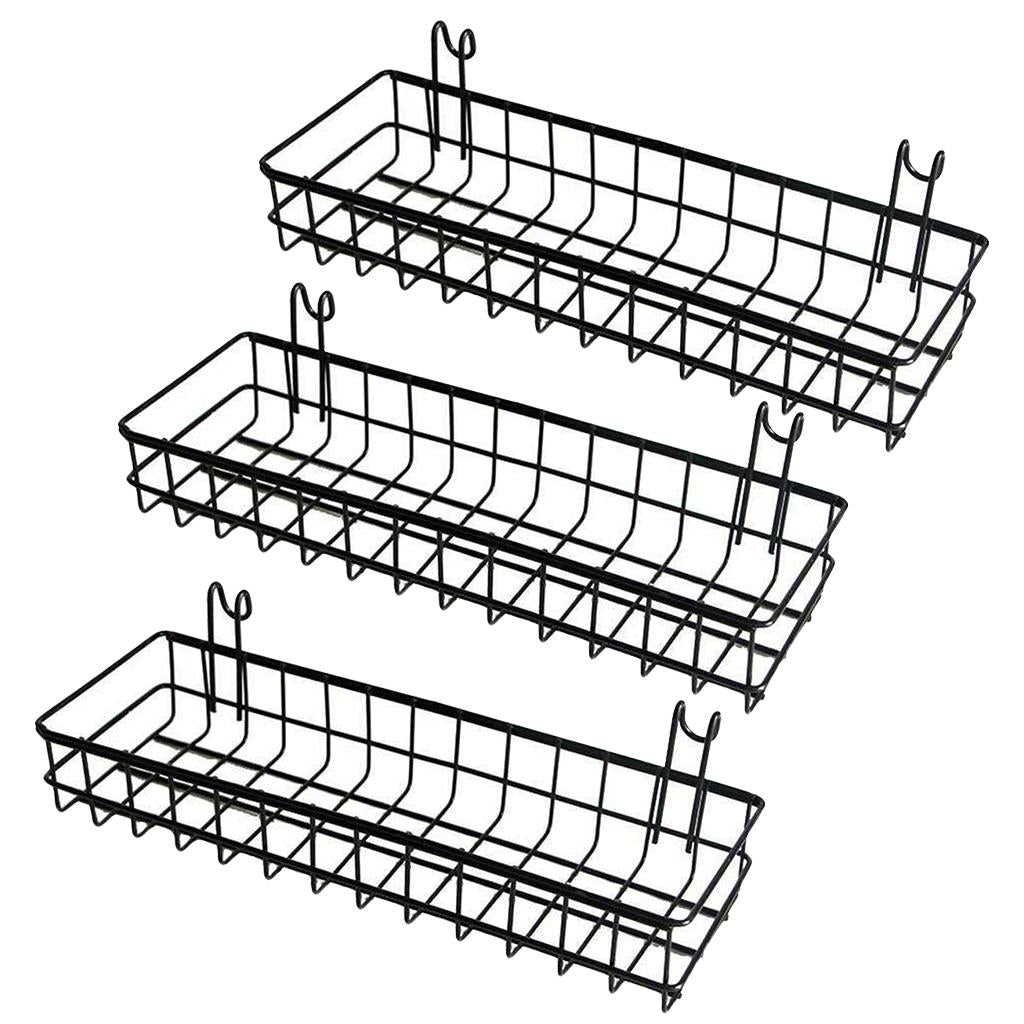 3 Pieces Storage Basket Display Shelves Rack Holder Bathroom Home Decoration