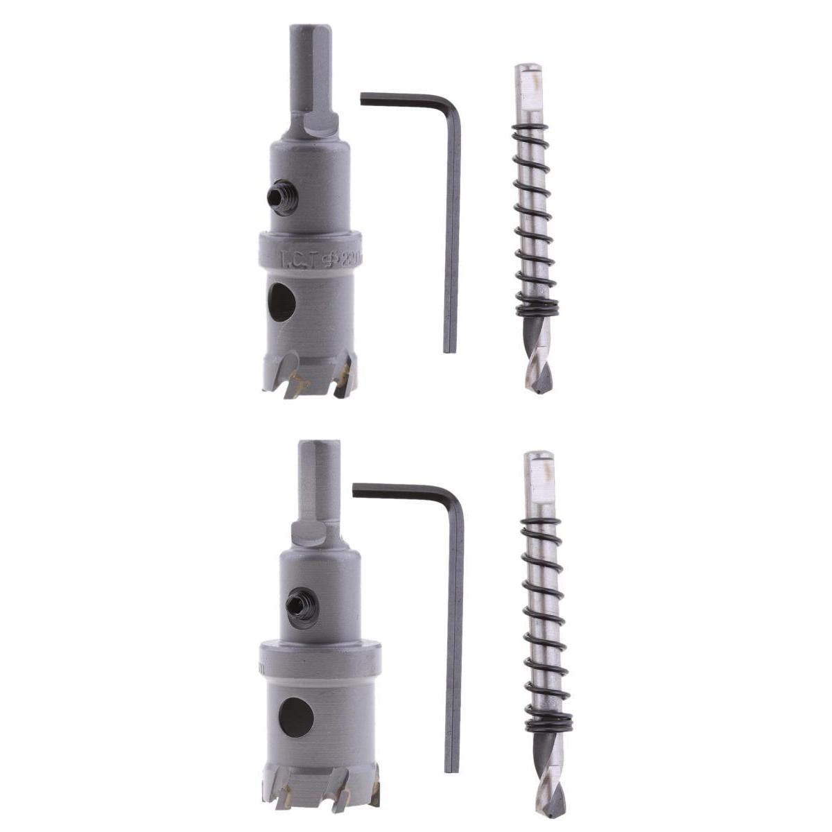 2pcs Carbide Tip Tool Steel Drill Bit Metal Cutter 22mm+26mm Reamer