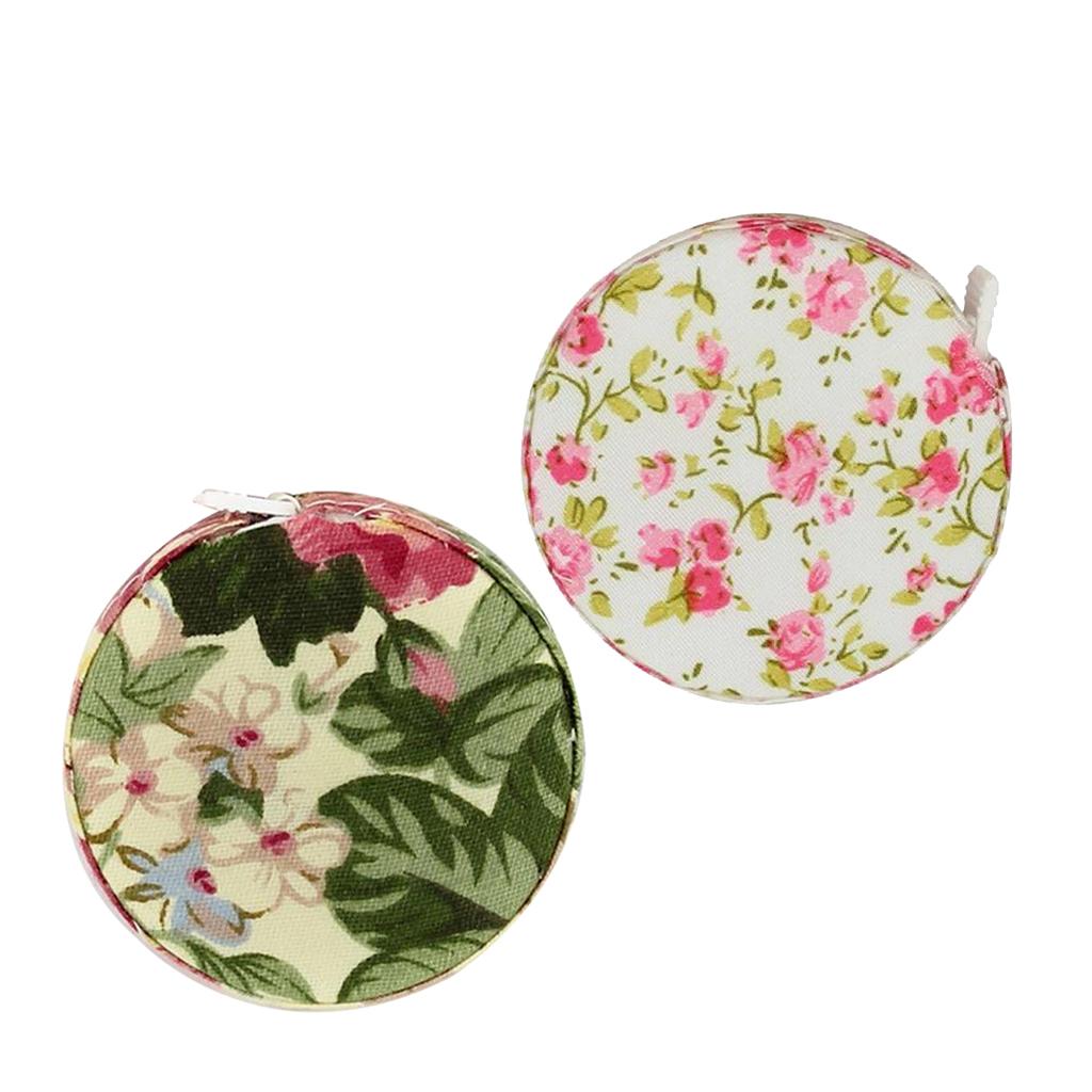 2x Soft Flat Measuring Ruler Sewing Tailor Tape Measure Fabric Covered Tools