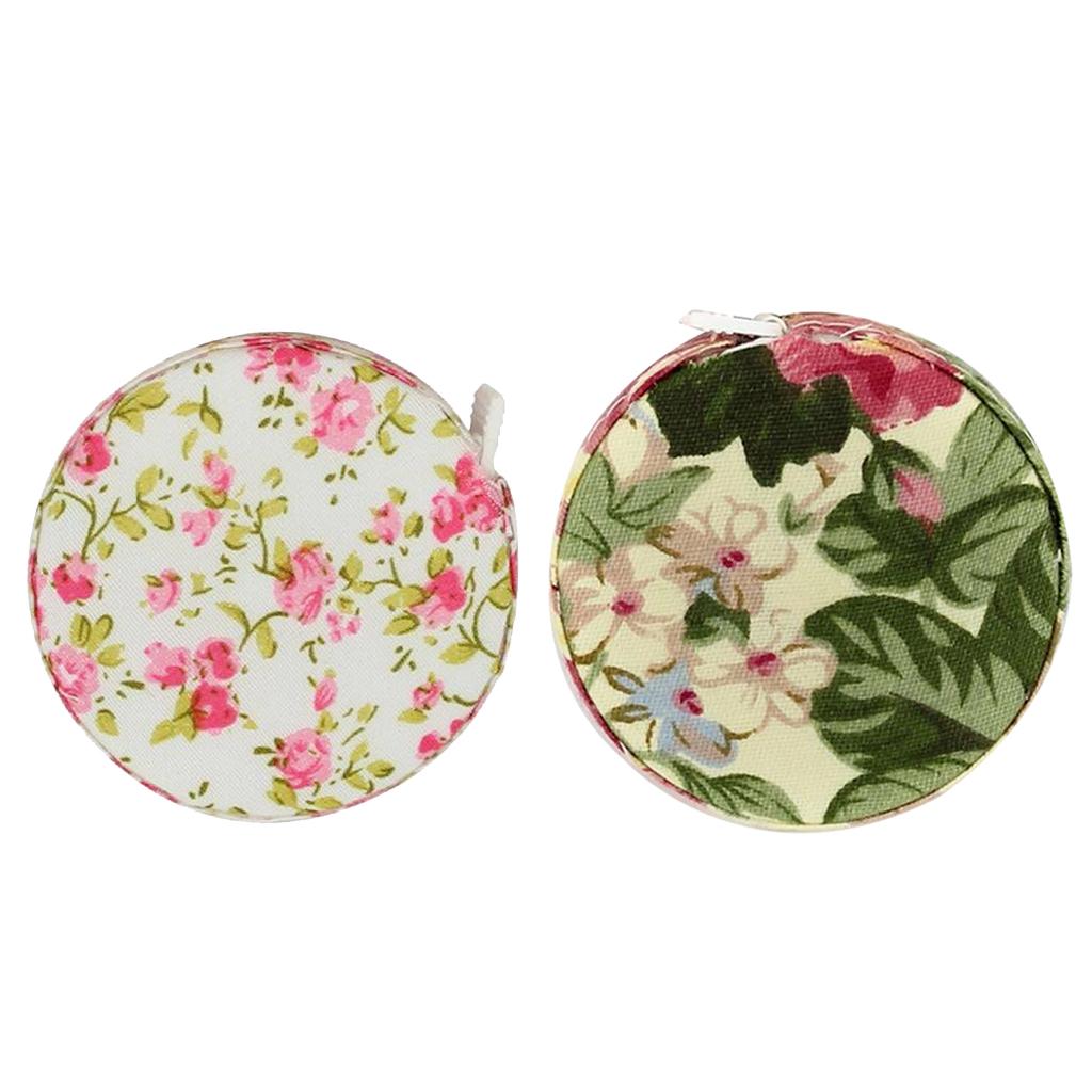 2x Soft Flat Measuring Ruler Sewing Tailor Tape Measure Fabric Covered Tools