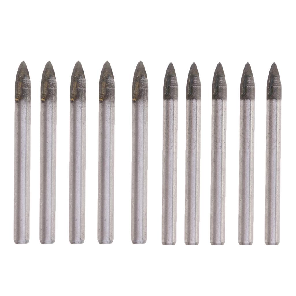 10pcs Triangular Drill Bits Set Tiles Ceramic Glass Opener