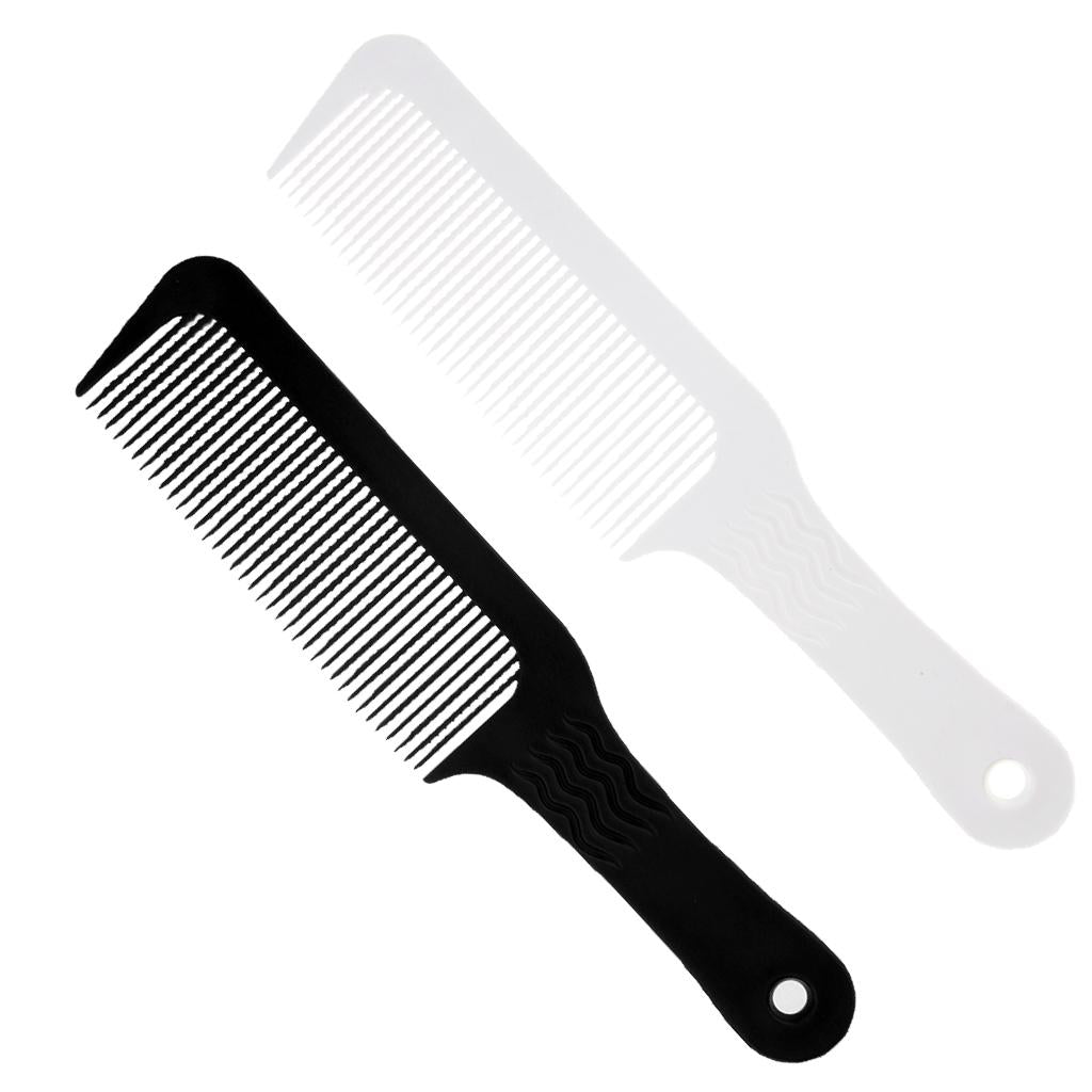 2Pcs Flat Top Clipper Comb Finely Waved Teeth Barber Hair Cut Styling Combs