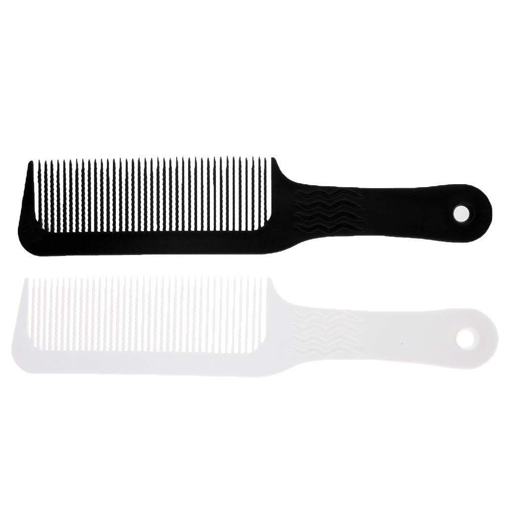 2Pcs Flat Top Clipper Comb Finely Waved Teeth Barber Hair Cut Styling Combs
