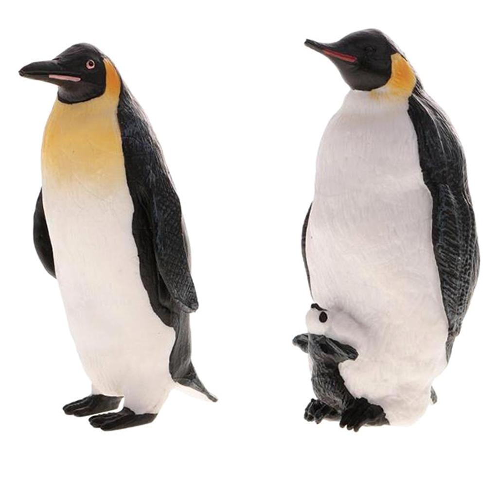2x Realistic Animal Model Figurine Action Figures Educational Toy Penguin