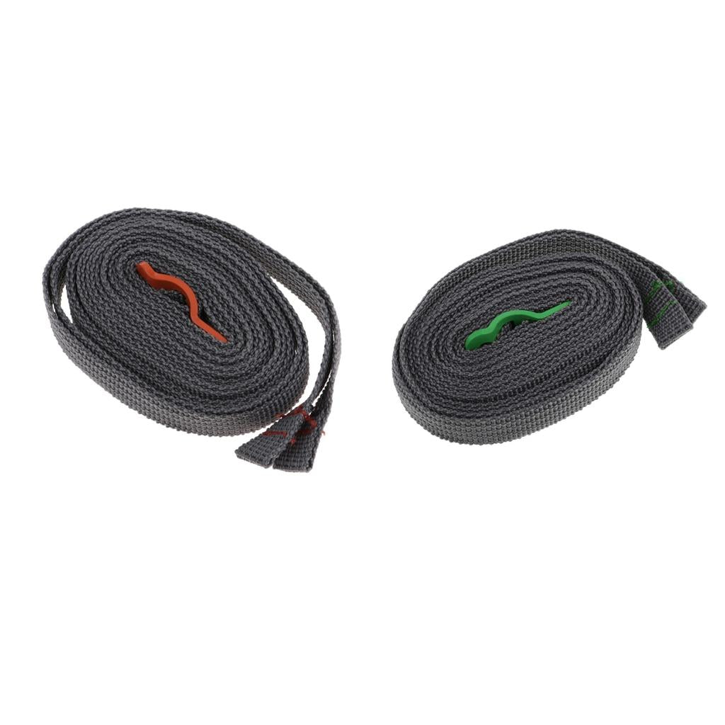 2Pcs 2m Travel Luggage Webbing Strap Camping Hiking Packing Bundle Belt