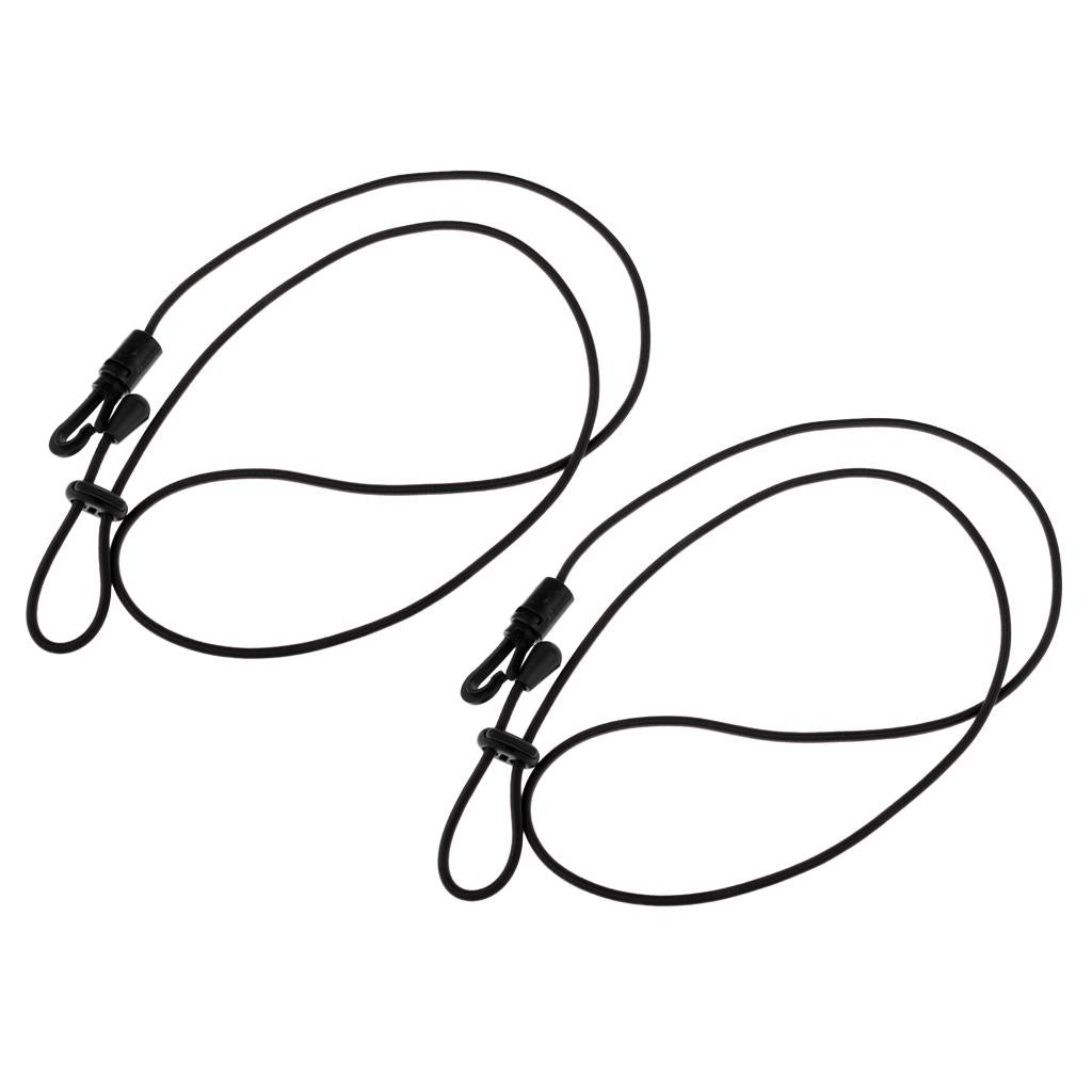 2 Pieces Safety Kayak Paddle Leash Fishing Rod Cord Black