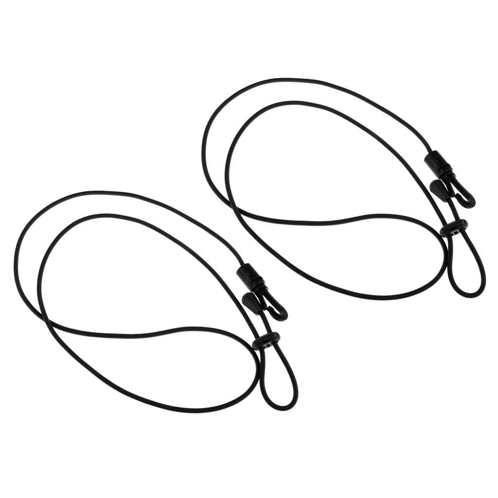 2 Pieces Safety Kayak Paddle Leash Fishing Rod Cord Black