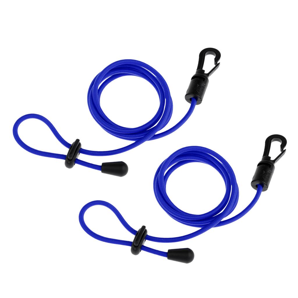 2 Pieces Safety Kayak Paddle Leash Fishing Rod Cord Royal Blue