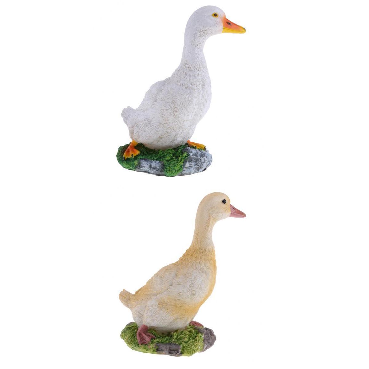 2pcs Garden Gift Farm Resin Animal Ornament Pond Water Standing Duck S