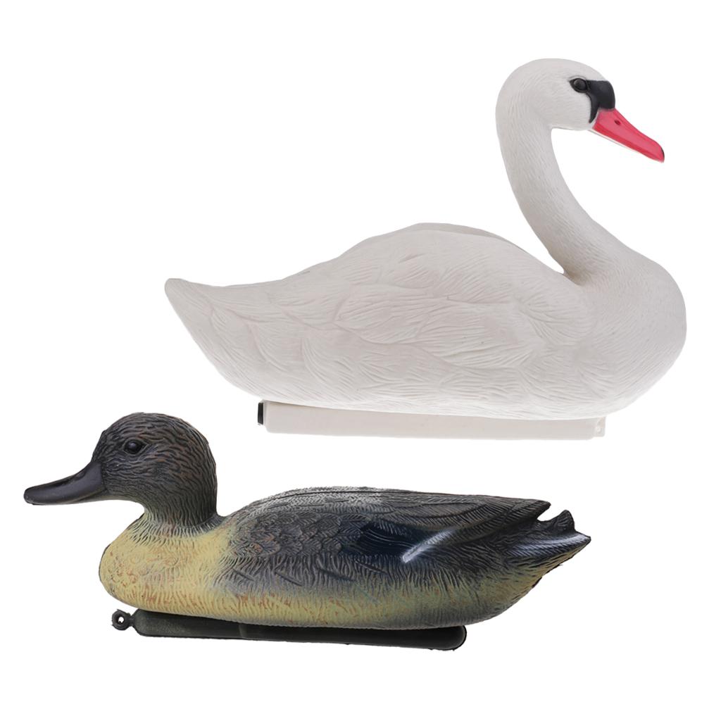 2pcs Floating Duck Drake Decoy Swan Goose Hunting Bait Ornament Garden Decor