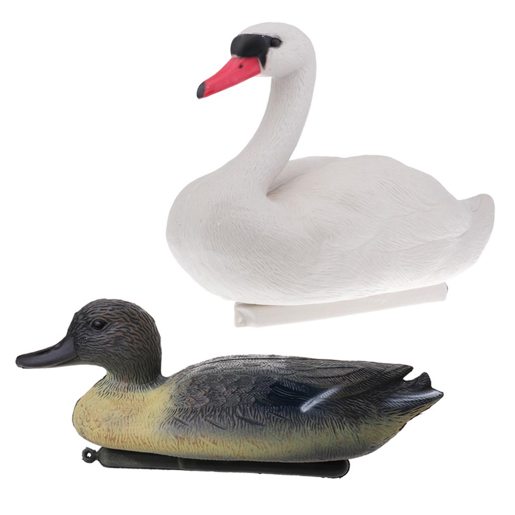 2pcs Floating Duck Drake Decoy Swan Goose Hunting Bait Ornament Garden Decor