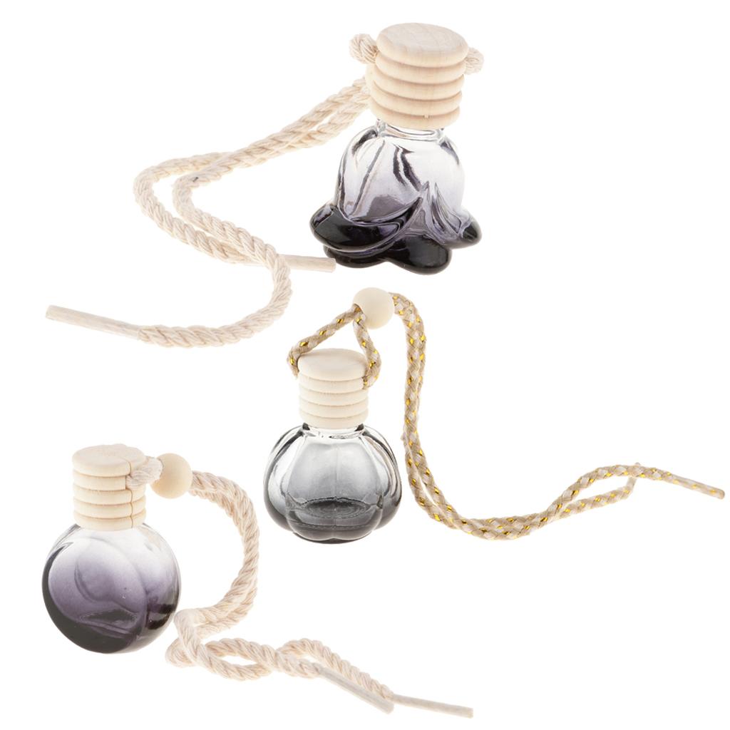 3Pcs 10ml Empty Perfume Bottle Pendant Car Hanging Ornament Home Decor