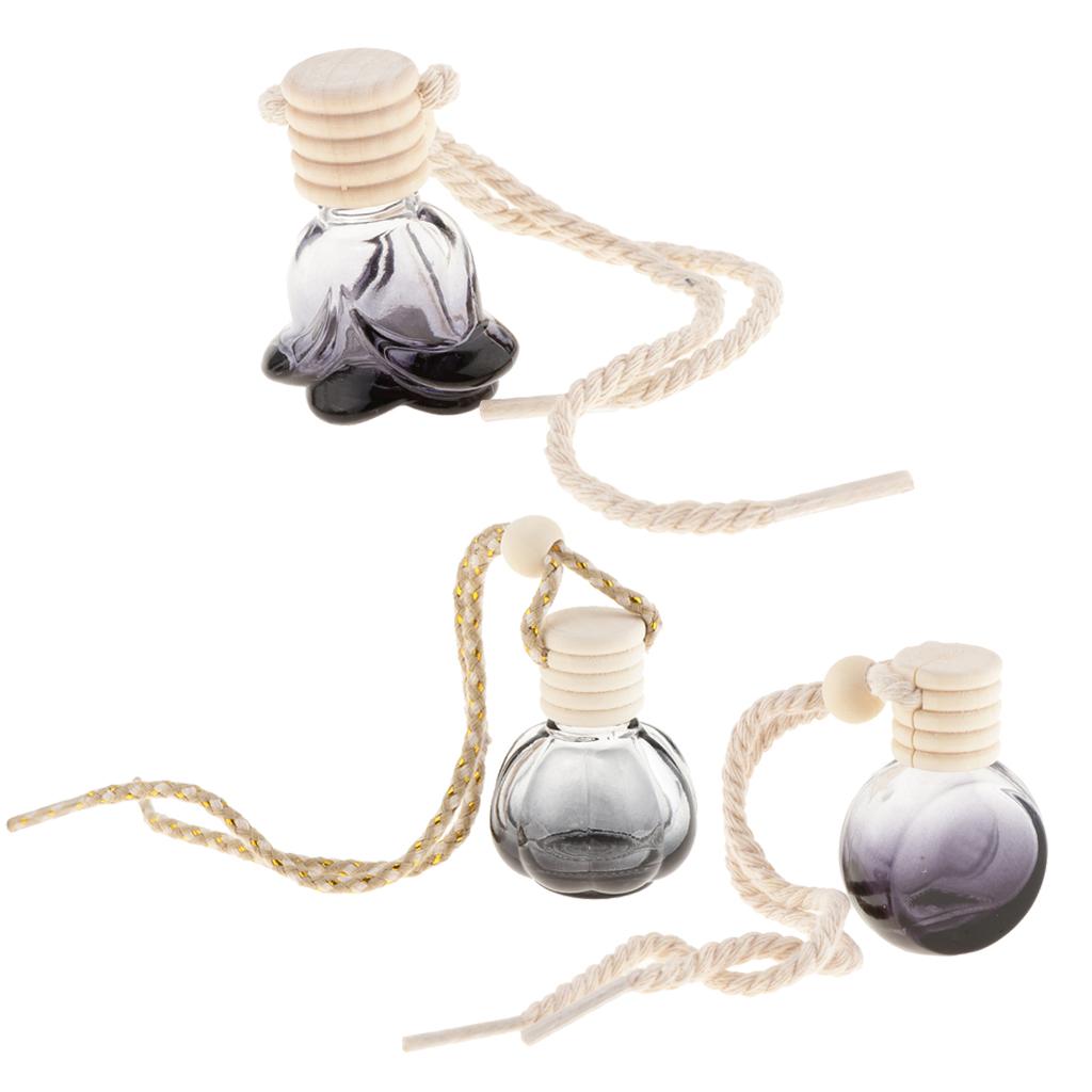 3Pcs 10ml Empty Perfume Bottle Pendant Car Hanging Ornament Home Decor