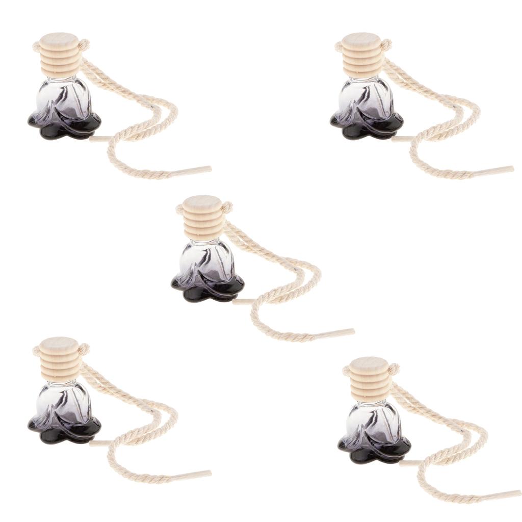 5Pcs 10ml Empty Perfume Bottle Car Hanging Pendant Home Decor Flower