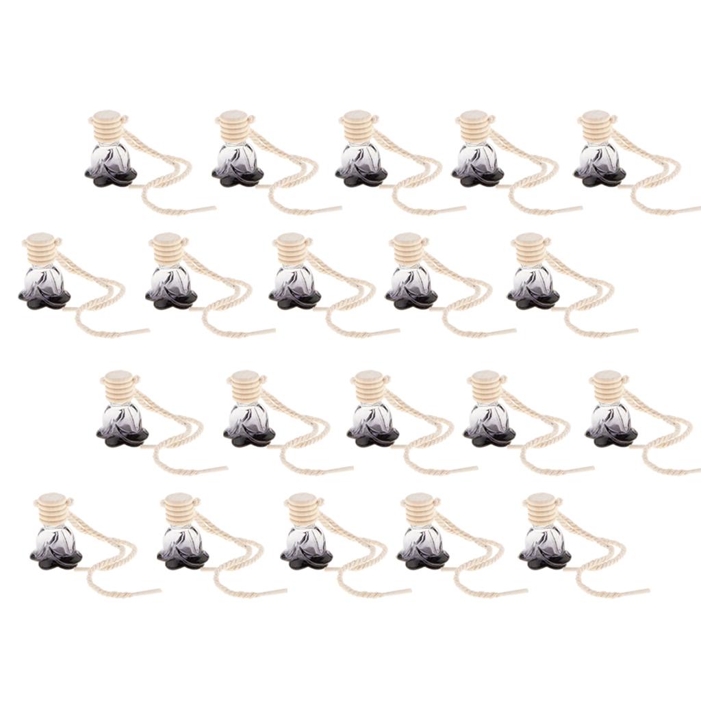 20Pcs 10ml Empty Perfume Bottle Car Hanging Pendant Home Decor Flower