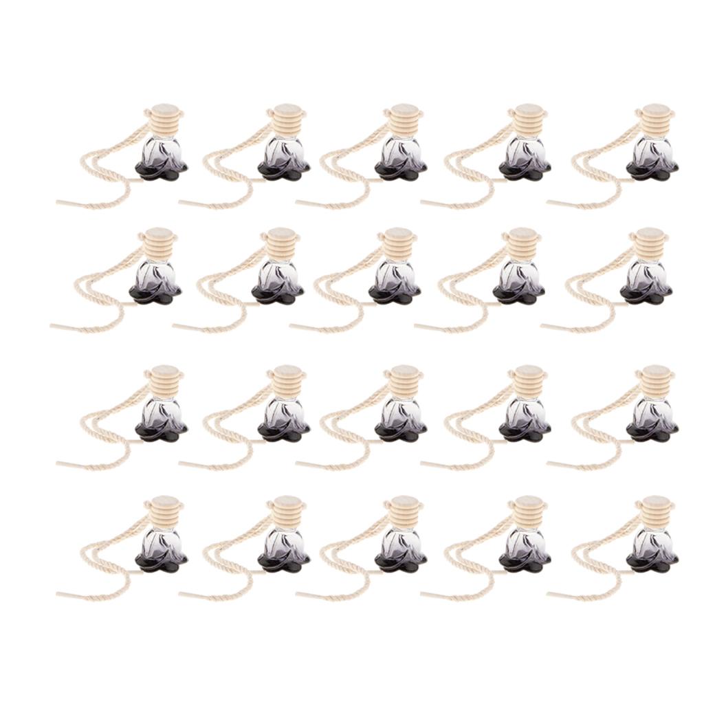 20Pcs 10ml Empty Perfume Bottle Car Hanging Pendant Home Decor Flower
