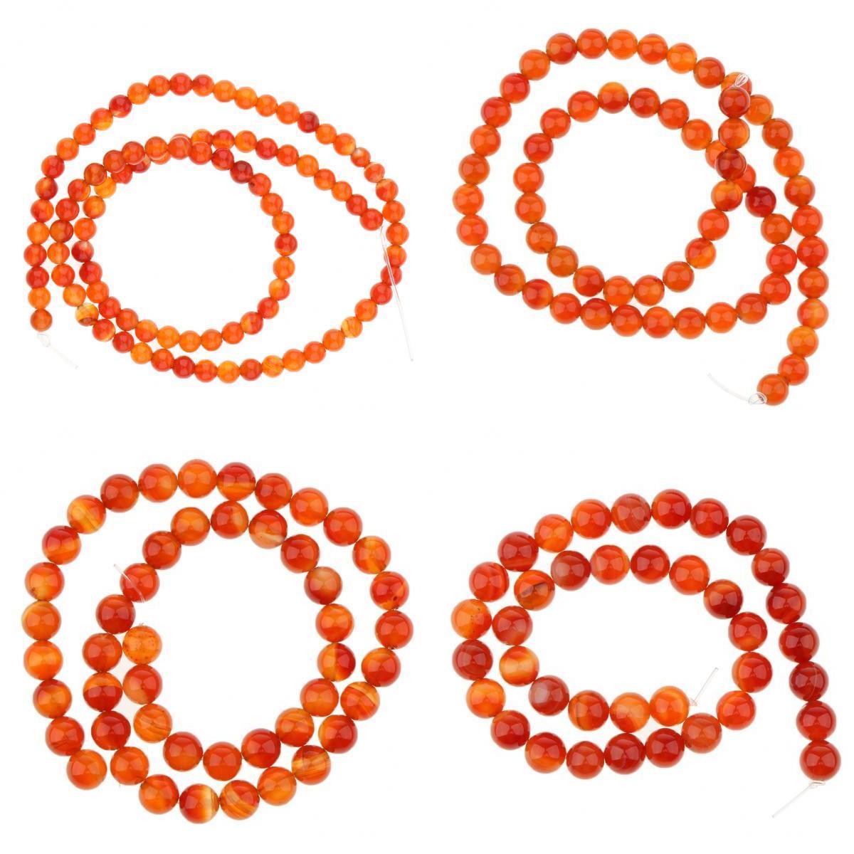 4 Strand Natural Beads Red Agate Stone AB Grade Beads DIY Crafts Size Mixed