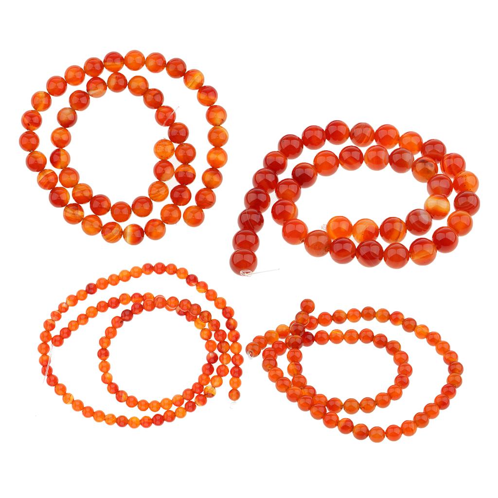 4 Strand Natural Beads Red Agate Stone AB Grade Beads DIY Crafts Size Mixed