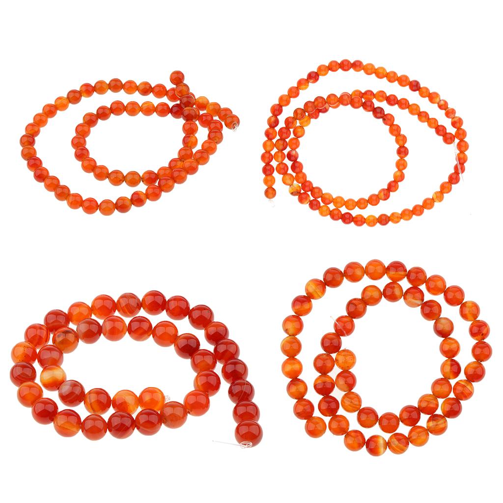 4 Strand Natural Beads Red Agate Stone AB Grade Beads DIY Crafts Size Mixed