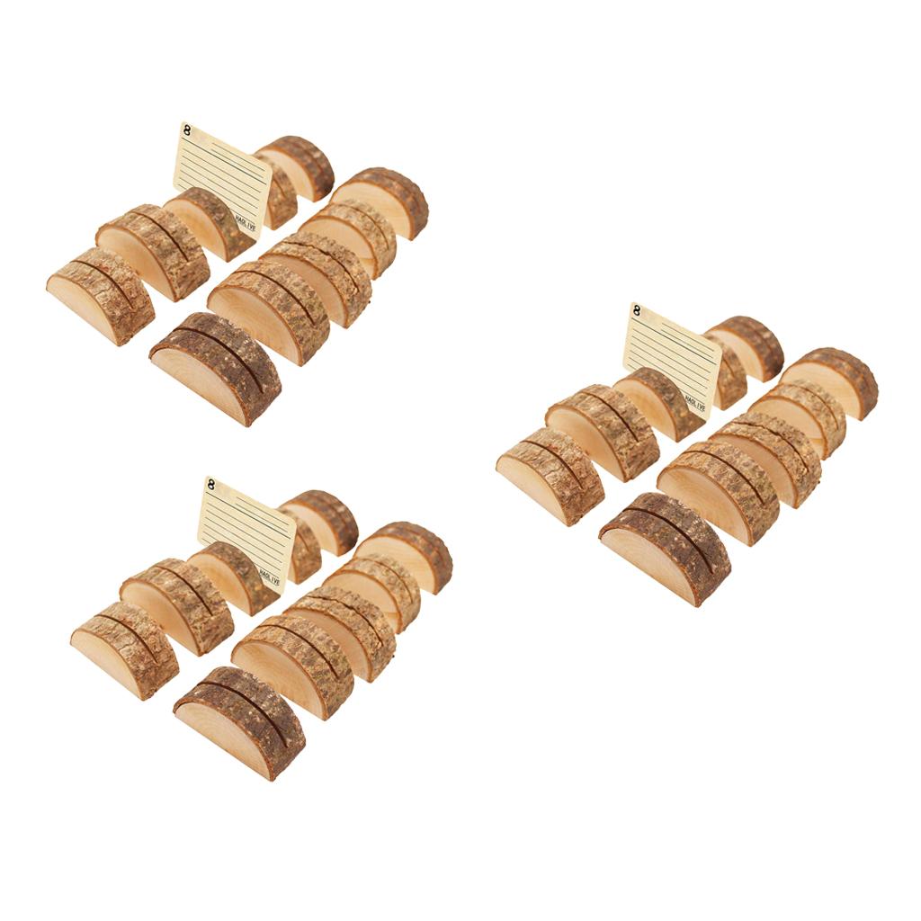 30Pcs Rustic Wood Place Card Holder Party Wedding Table Name Card Holder