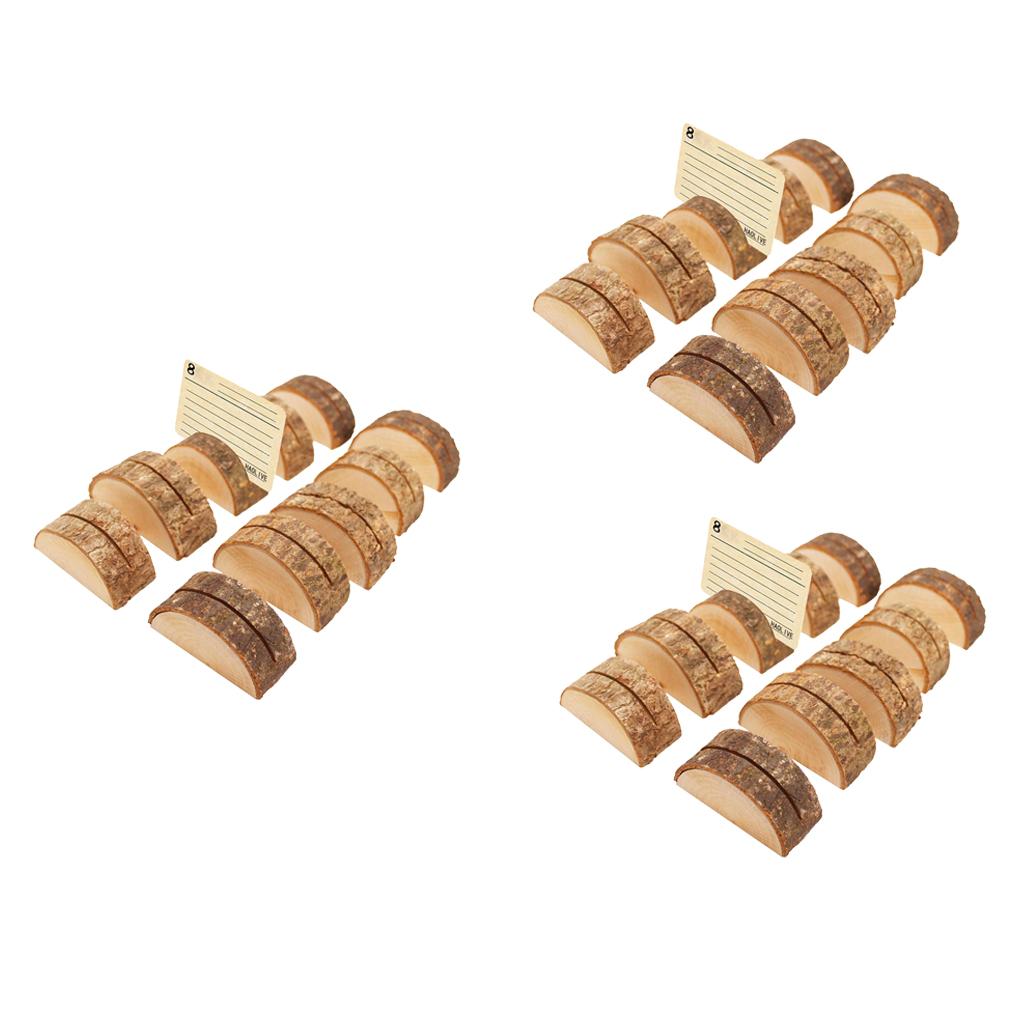 30Pcs Rustic Wood Place Card Holder Party Wedding Table Name Card Holder