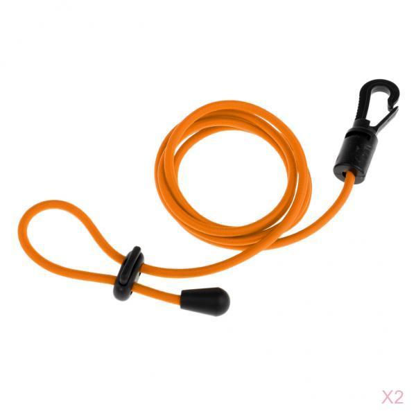 2 Pieces Safety Kayak Paddle Leash Fishing Rod Cord Orange
