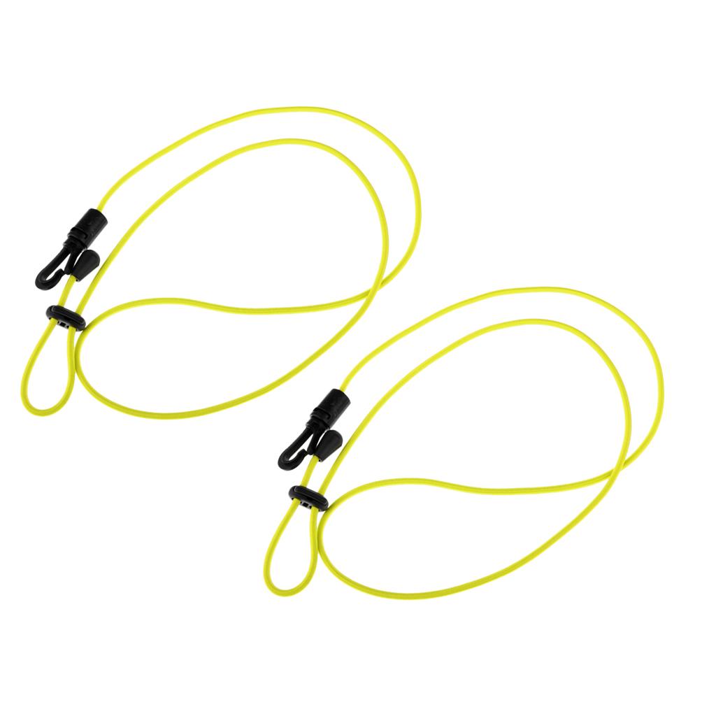2 Pieces Safety Kayak Paddle Leash Fishing Rod Cord Fluorescent Yellow