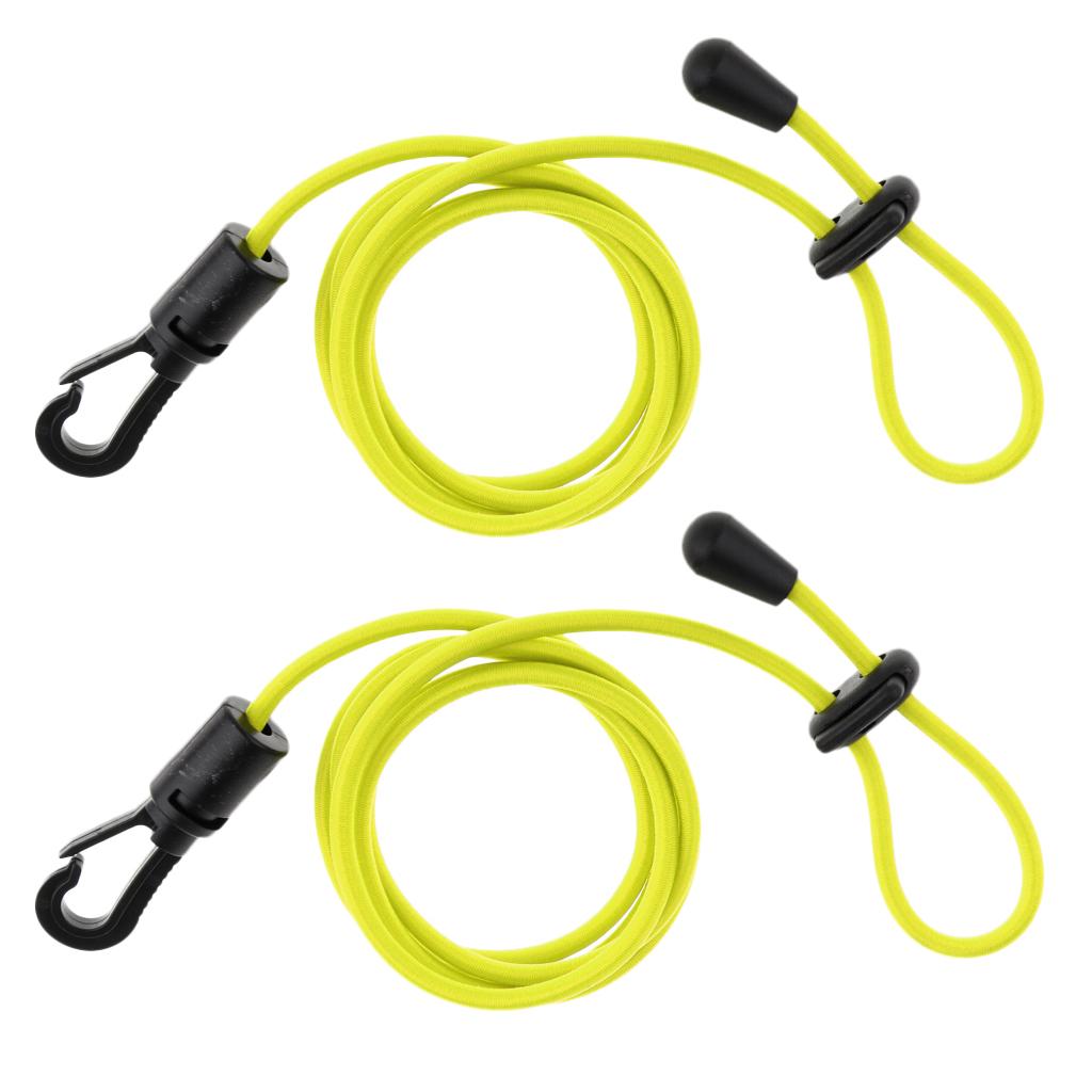 2 Pieces Safety Kayak Paddle Leash Fishing Rod Cord Fluorescent Yellow