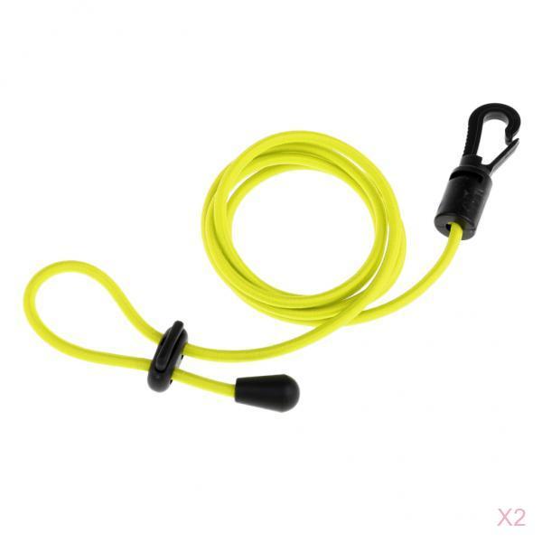 2 Pieces Safety Kayak Paddle Leash Fishing Rod Cord Fluorescent Yellow