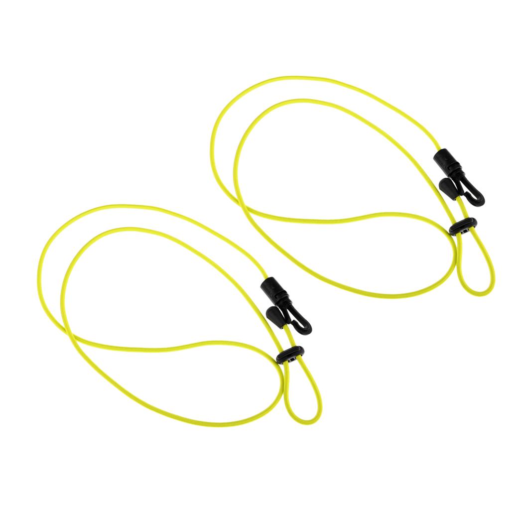 2 Pieces Safety Kayak Paddle Leash Fishing Rod Cord Fluorescent Yellow
