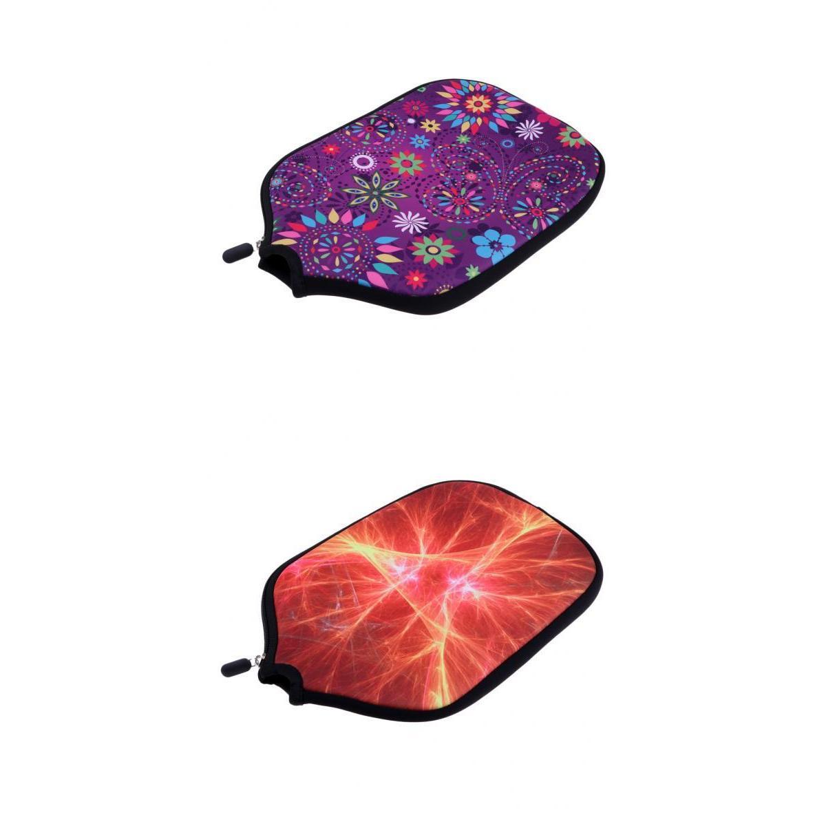 2 Pieces Soft Neoprene Pickleball Paddle Cover Zipper Sleeve Protective Case