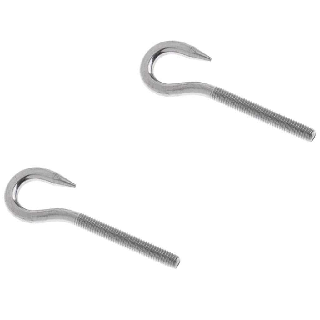 2 Pieces 304 Stainless Steel Threaded Screw Hook Eye Bolt Boat Parts M4 M5