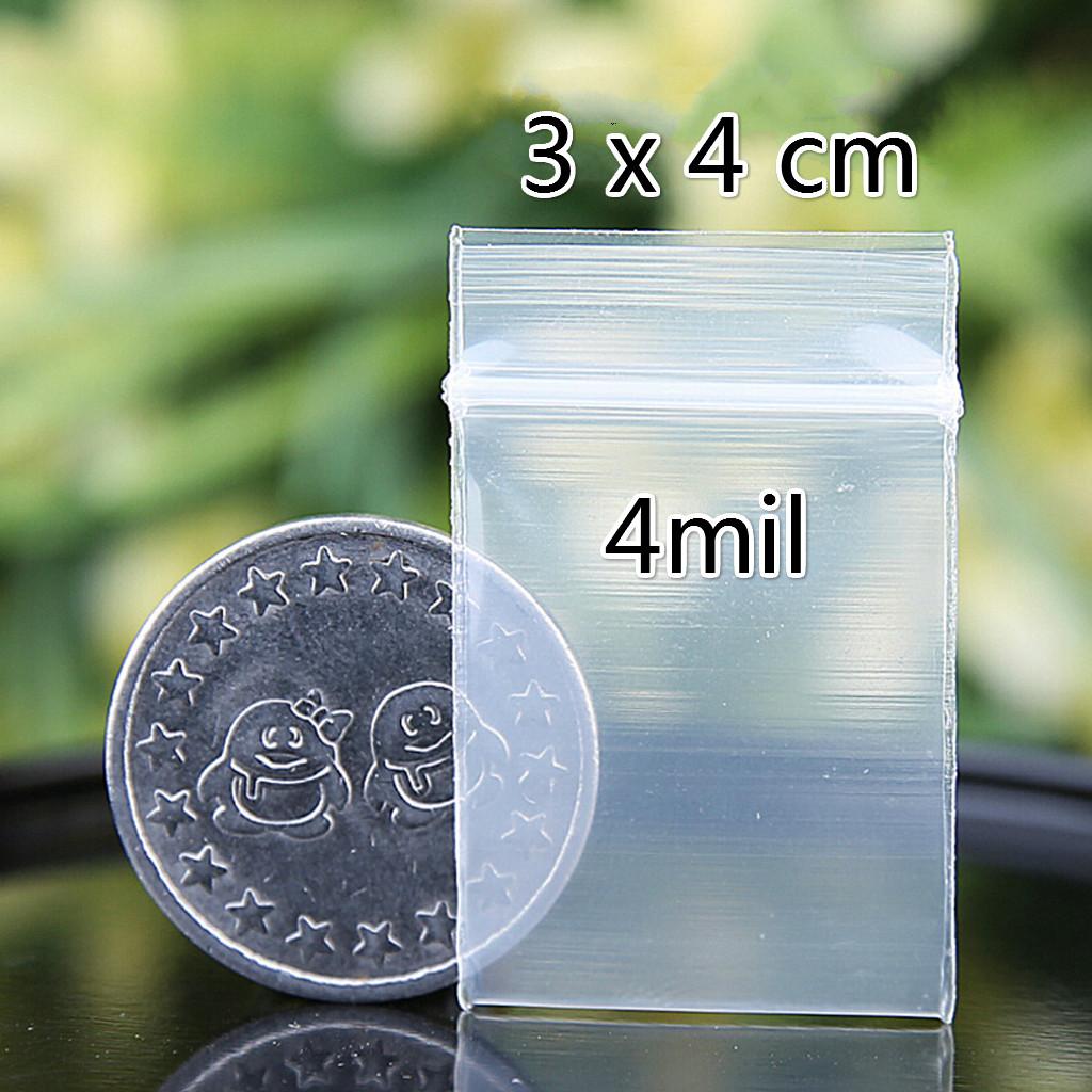 200 Pieces Clear Grip Seal Self Seal Resealable Bags 2.5*2.8CM 3*4CM