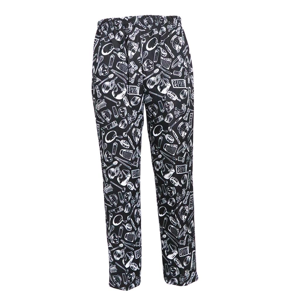 2 Pieces Stylish Restaurant Cafe Chef Waiter Pants Trousers Uniform Unisex