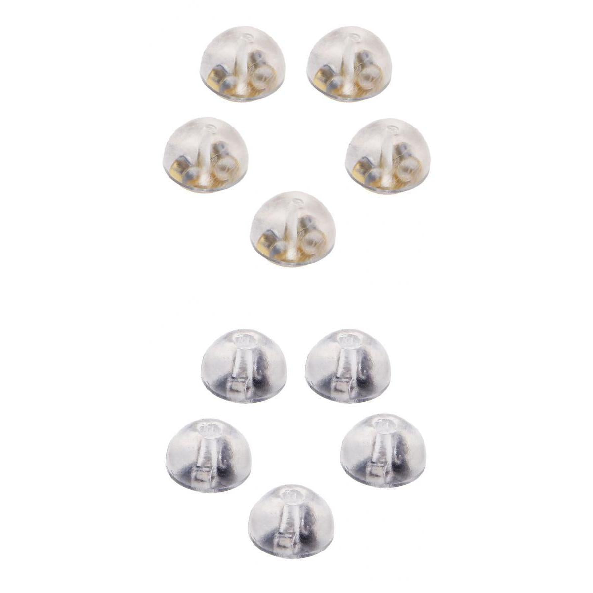 10 Pairs Earring Backs Soft Clear Silicone Small Metal Spacers DIY Findings
