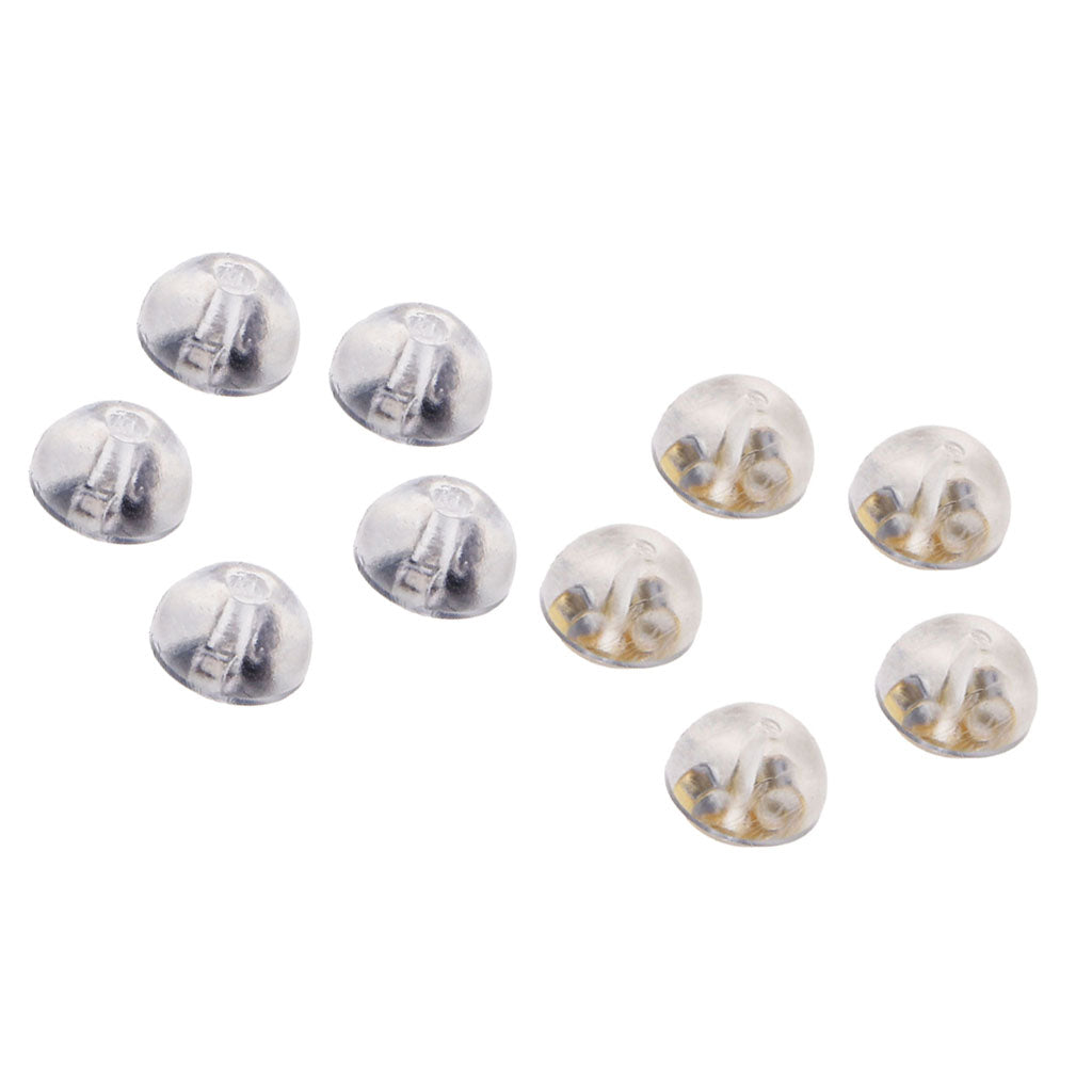 10 Pairs Earring Backs Soft Clear Silicone Small Metal Spacers DIY Findings