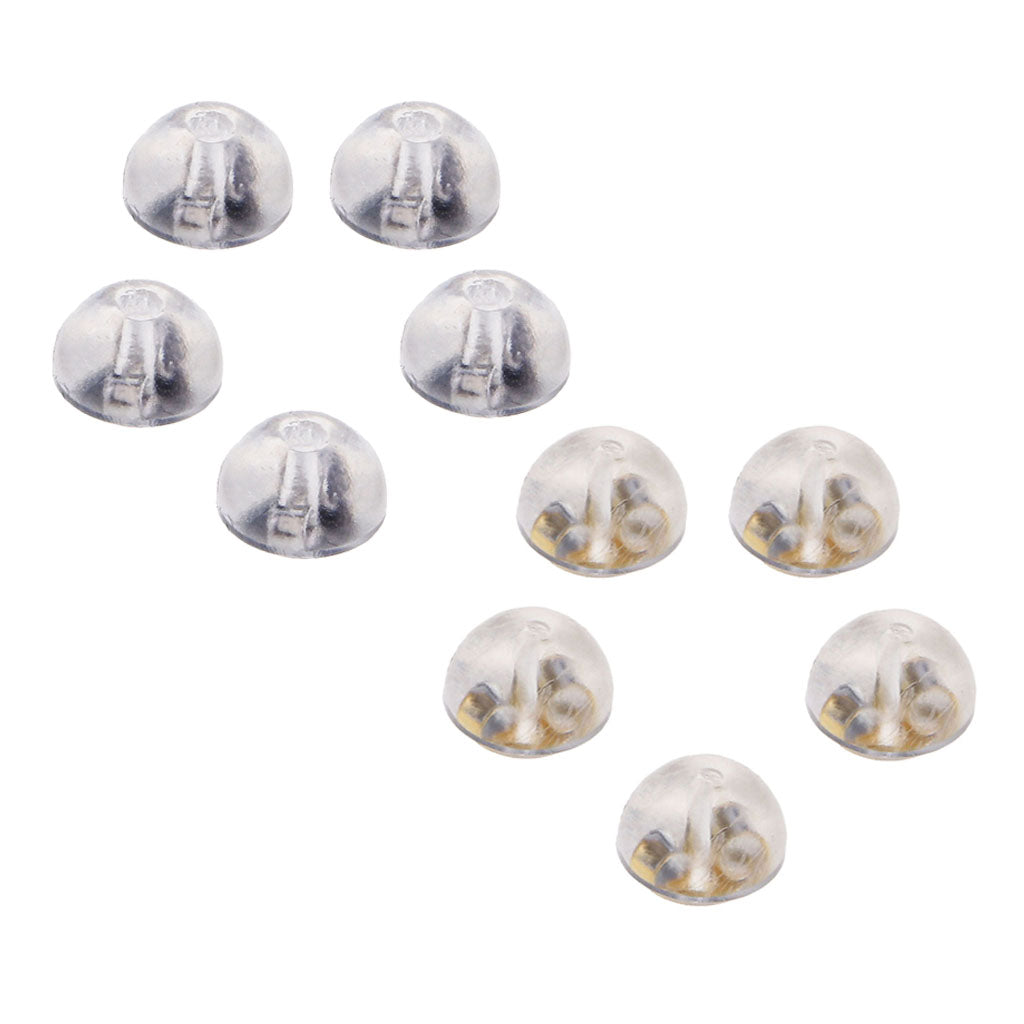 10 Pairs Earring Backs Soft Clear Silicone Small Metal Spacers DIY Findings