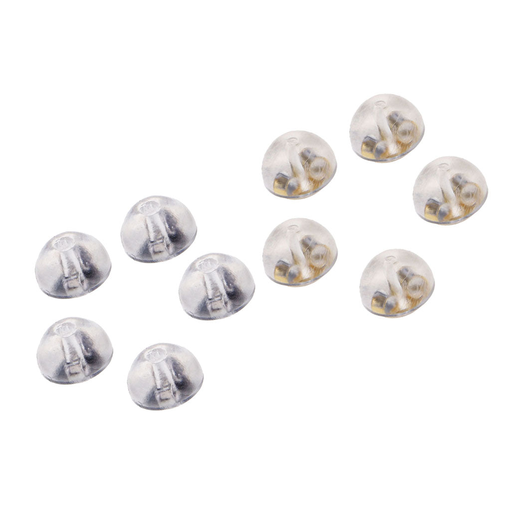 10 Pairs Earring Backs Soft Clear Silicone Small Metal Spacers DIY Findings