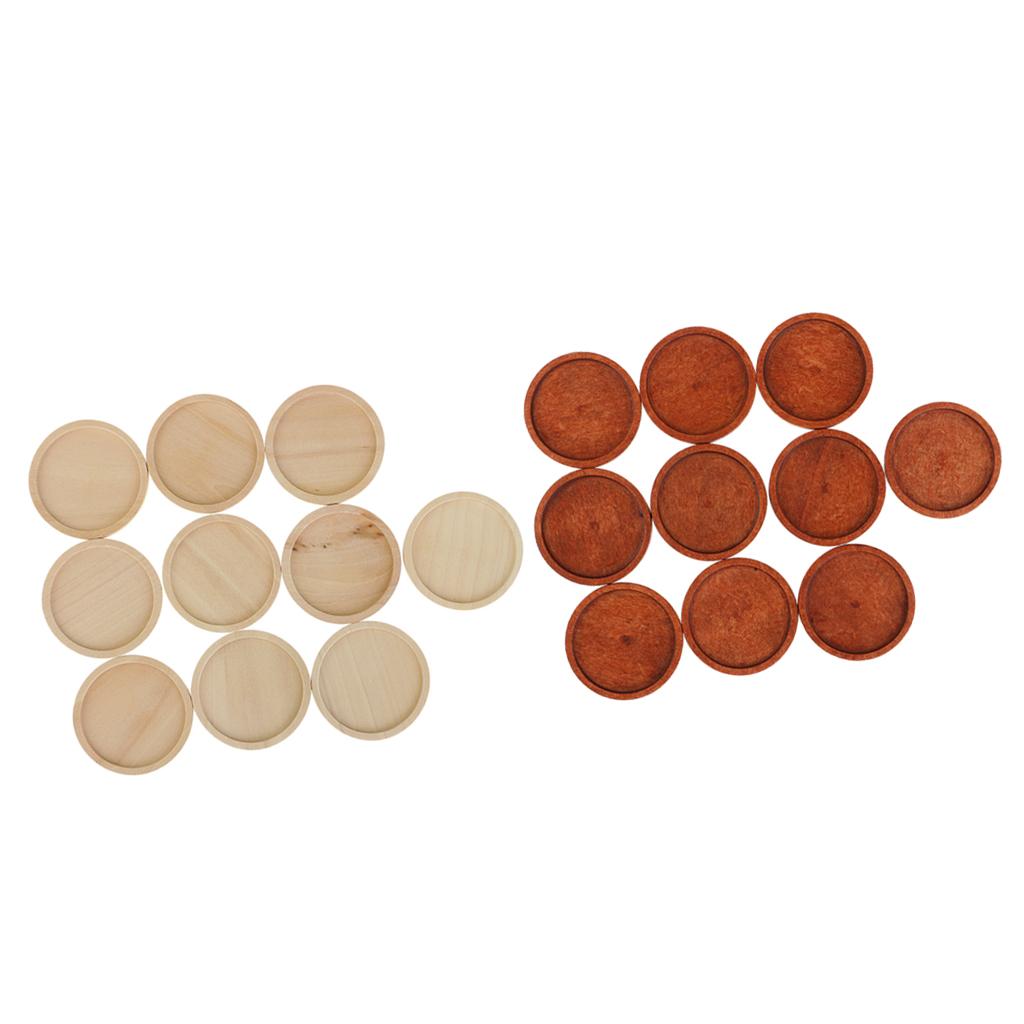 20 Pieces Wooden Stone Base Blank Round Charms Cabochon Settings Base 30mm