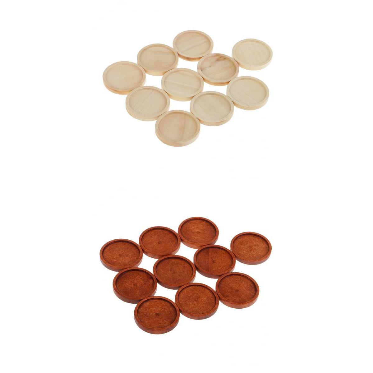 20 Pieces Wooden Stone Base Blank Round Charms Cabochon Settings Base 30mm
