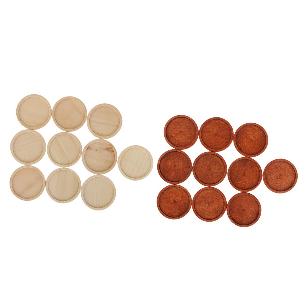 20 Pieces Wooden Stone Base Blank Round Charms Cabochon Settings Base 30mm