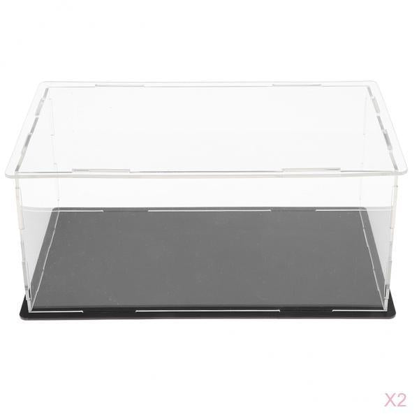 2pcs Clear Acrylic Display Box Case Model Figure Display Dustproof 20x12x9cm