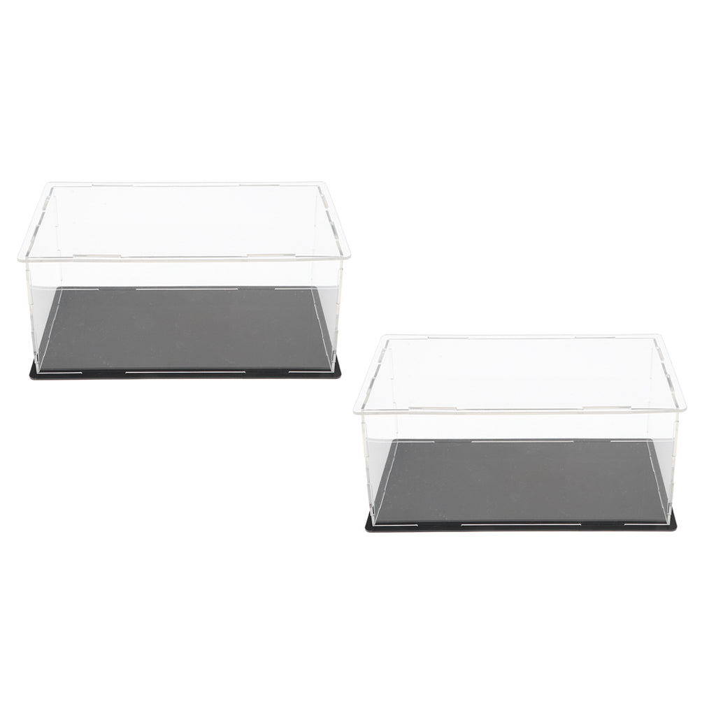 2pcs Clear Acrylic Display Box Case Model Figure Display Dustproof 20x12x9cm