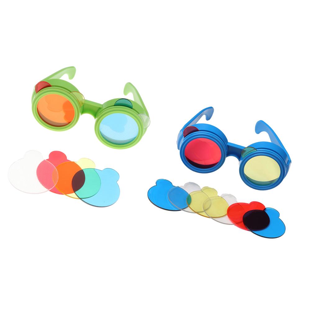 2 set Trichromatic Glasses Optical Science Experiment Physics Education Toy