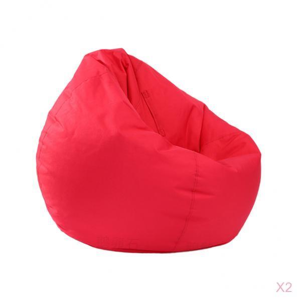 2 Pieces Waterproof Stuffed Animal Storage Bean Bag Cover Red