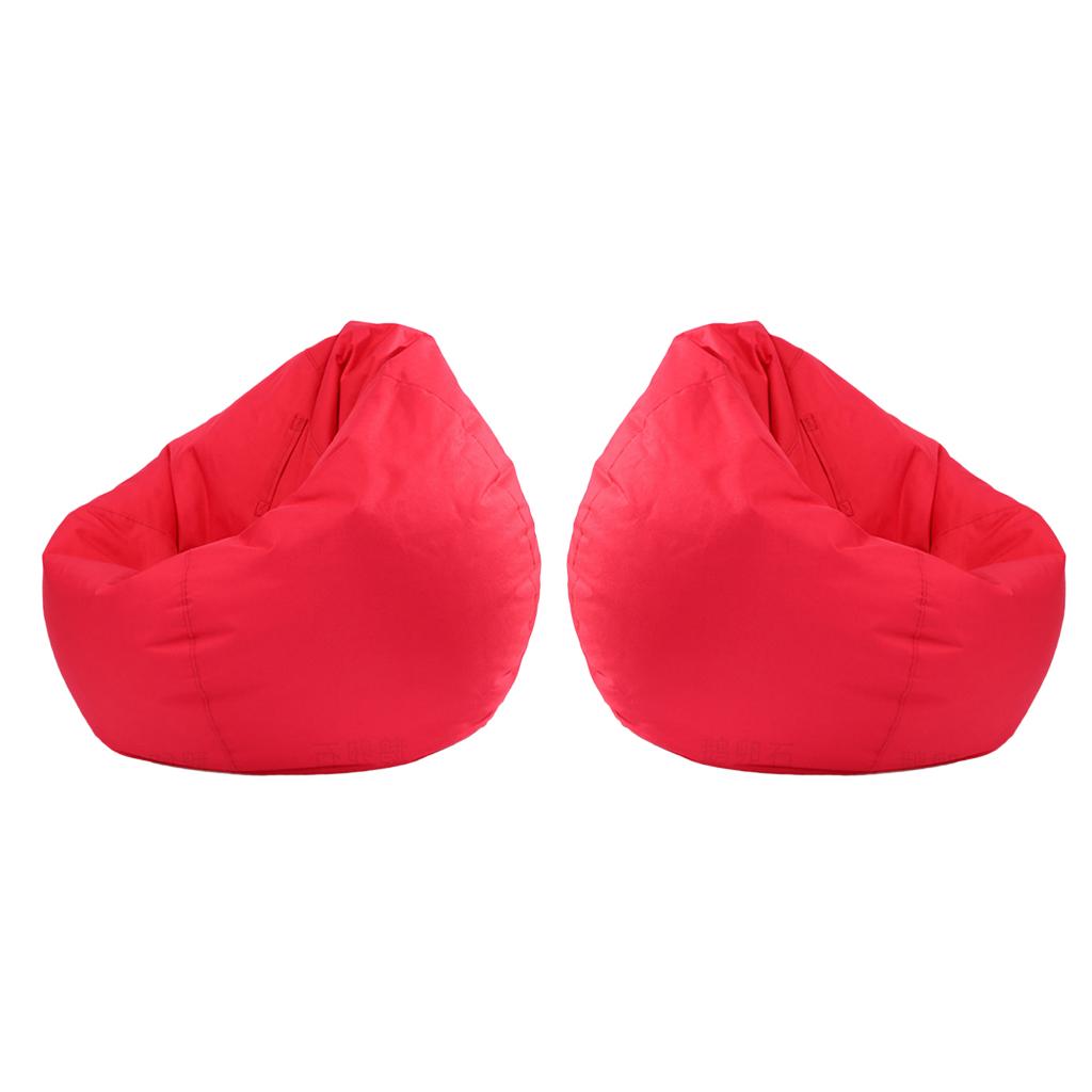 2 Pieces Waterproof Stuffed Animal Storage Bean Bag Cover Red