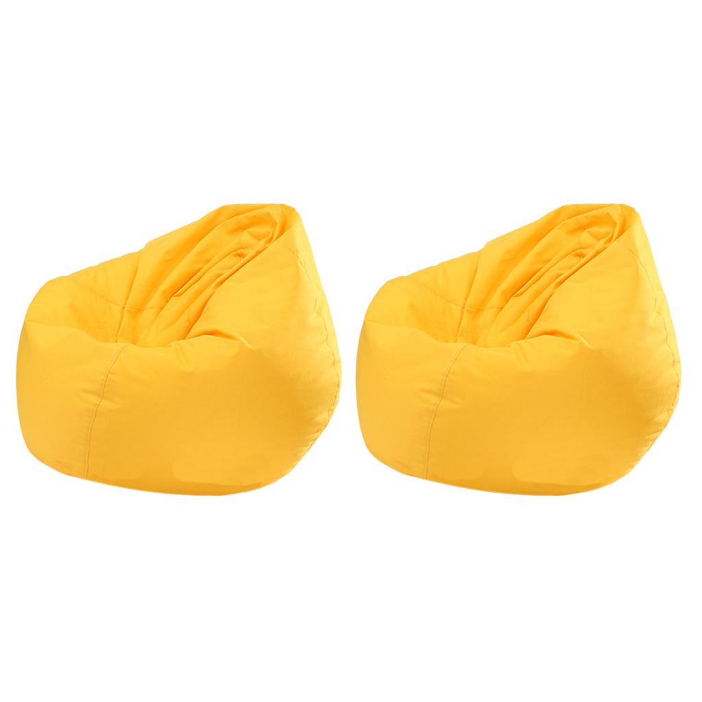 2 Pieces Waterproof Stuffed Animal Storage Bean Bag Cover Yellow
