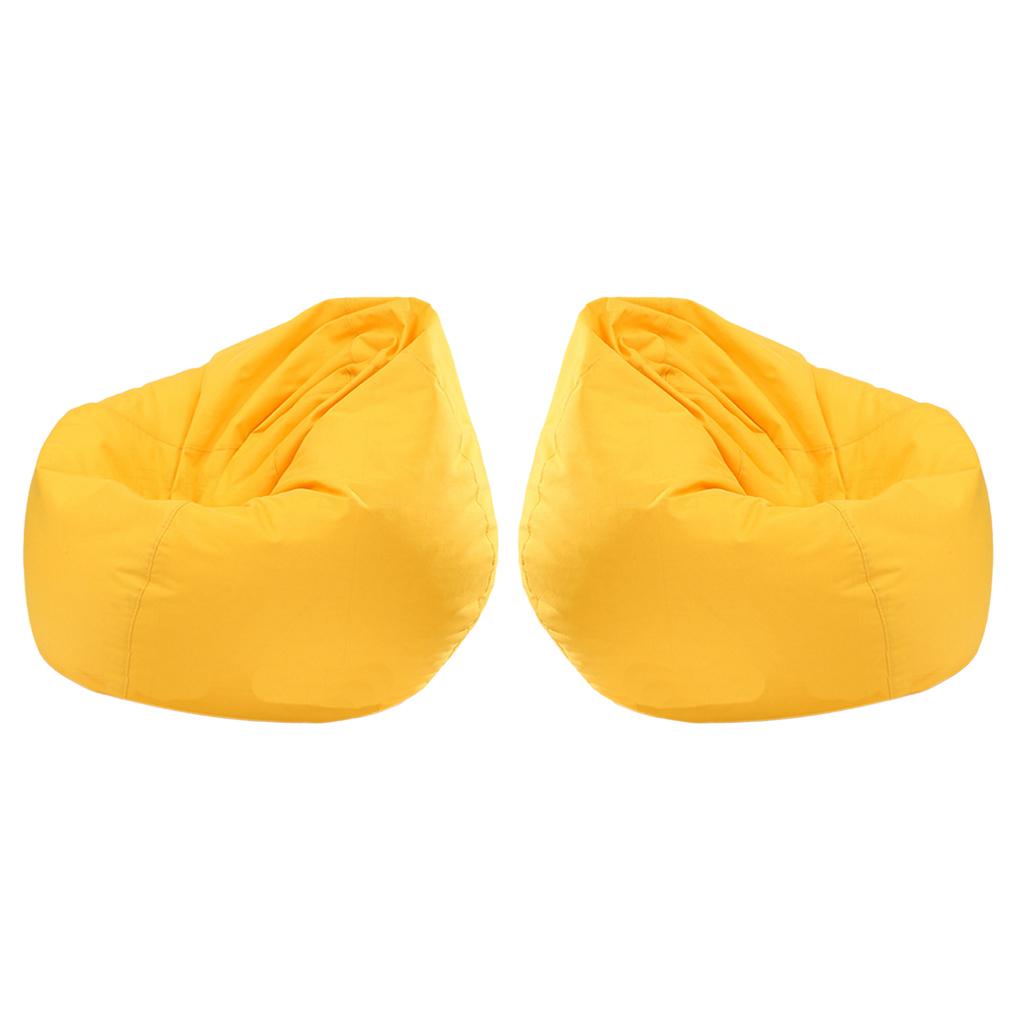 2 Pieces Waterproof Stuffed Animal Storage Bean Bag Cover Yellow